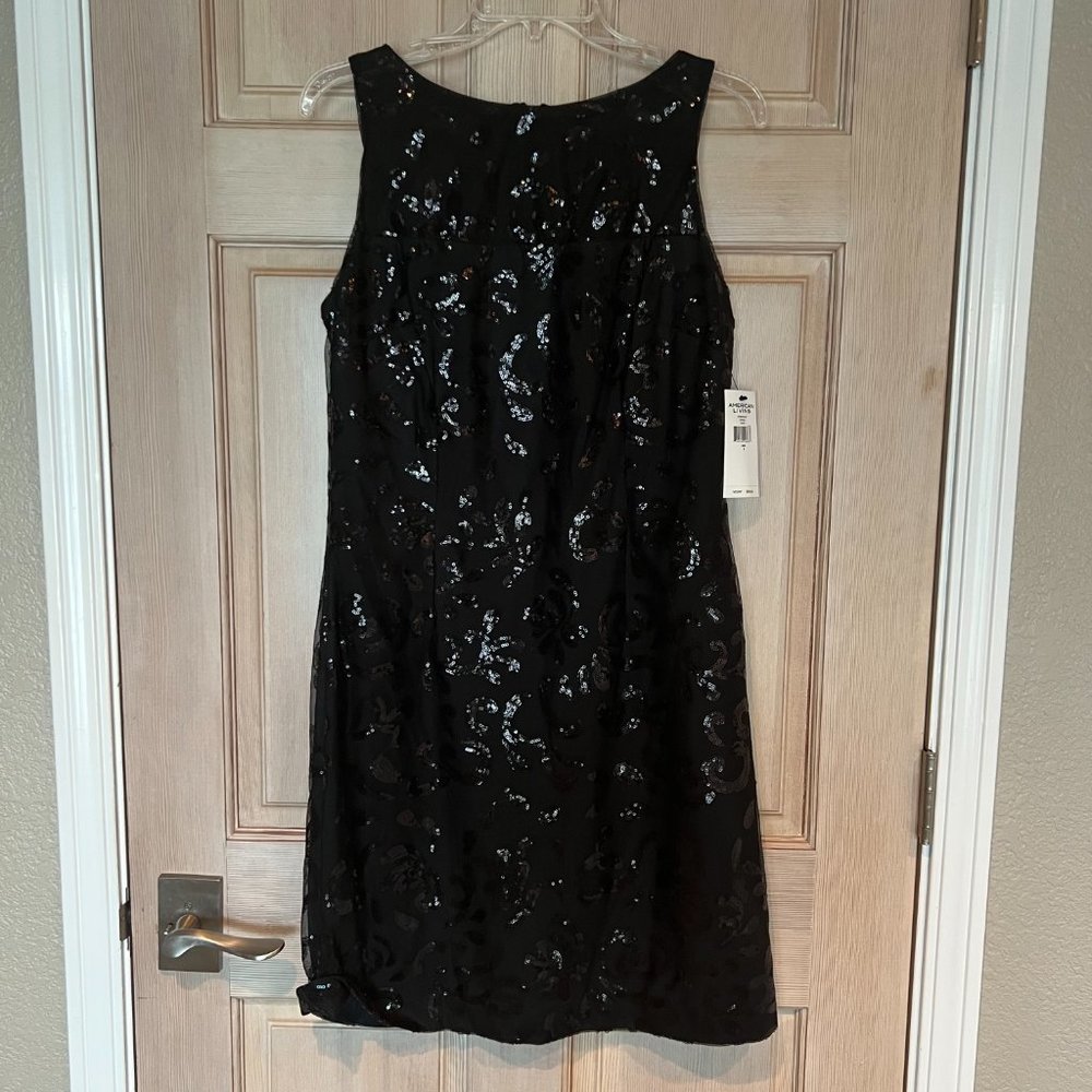 American Living - Women's Black Sheath Sequin Dress - Size 8